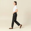 Pantalon taille haute similicuir noir femme