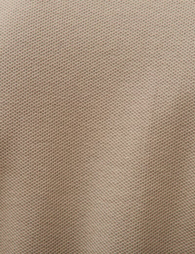Polo en coton avec zip manches courtes taupe homme