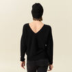 Pull manches longues ajouré noir femme