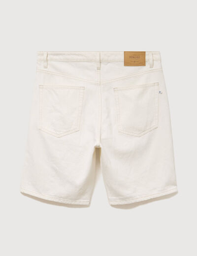 Bermuda regular en jeans denim blanc homme