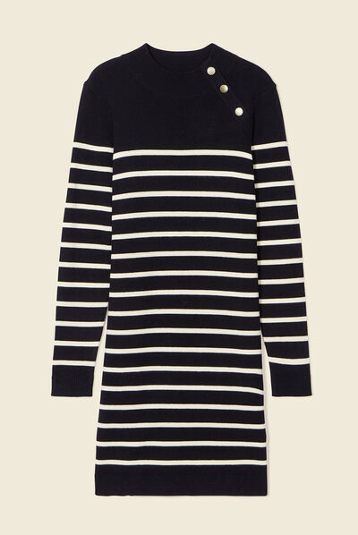 Robe pull éco-responsable noir femme