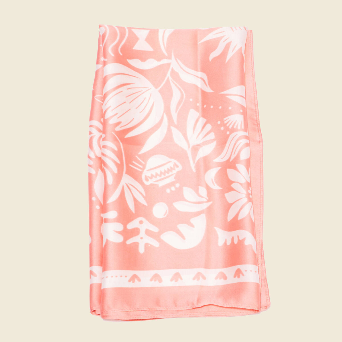 Foulard satin orange corail femme