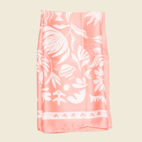 foulard satin orange corail femme Foulard satin orange corail femme