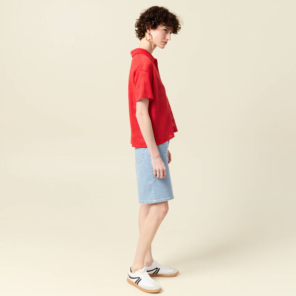 T-shirt manches courtes rouge femme
