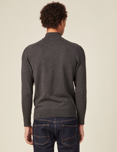 Gilet manches longues zippé gris foncé homme