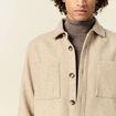 Surchemise boutonn&eacute;e beige homme
