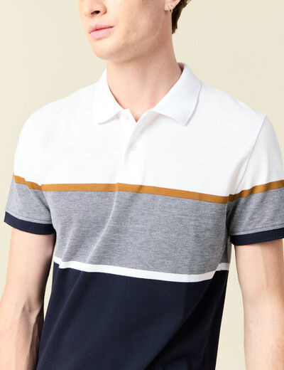 Polo manches courtes blanc homme