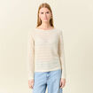 Gilet manches longues creme femme