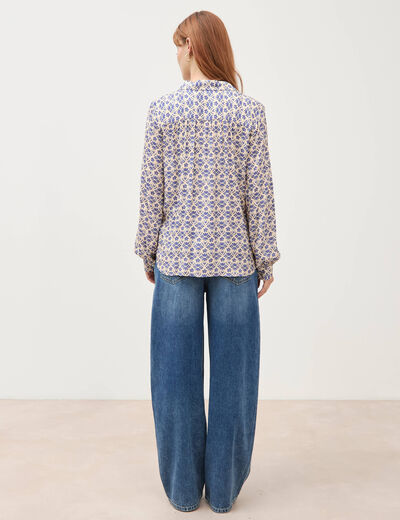 Blouse manches longues blanc femme