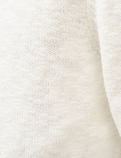 Pull col rond manches longues en coton ecru homme