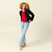 T-shirt ajust&eacute; court manches courtes rouge femme