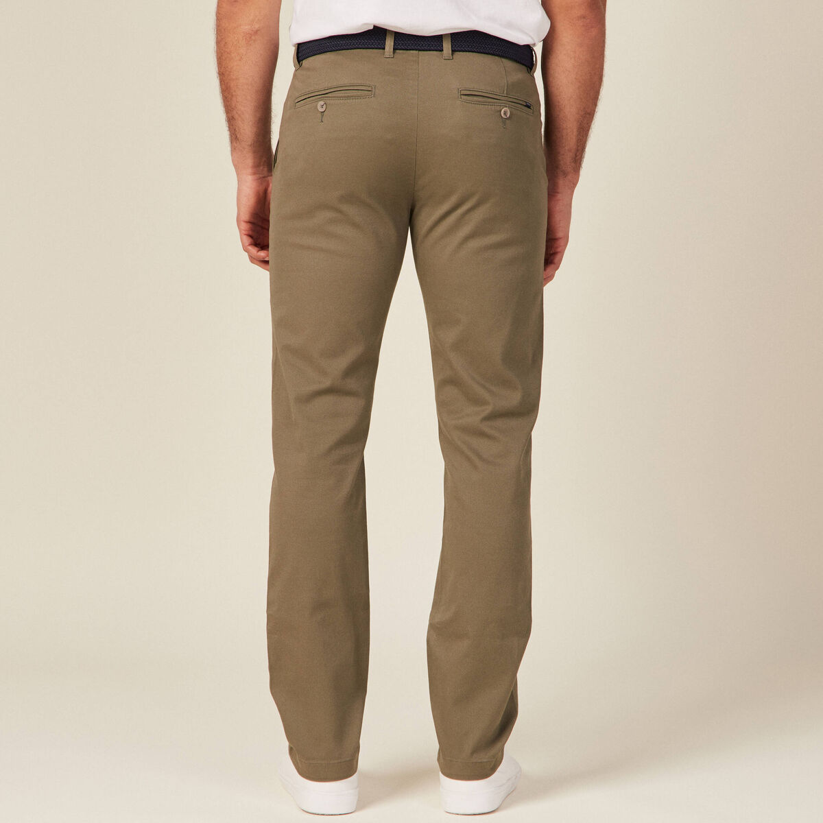 Pantalon chino straight vert kaki homme