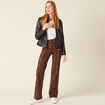 Pantalon bootcut taille haute noir femme
