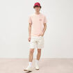 T-shirt en coton rose poudr&eacute;e homme