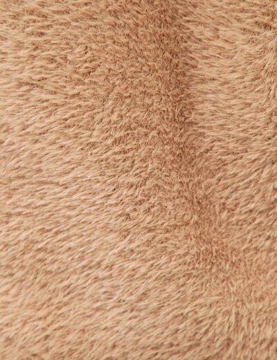 Pull droit col v manches longues camel femme