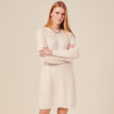Robe pull droite torsades creme femme