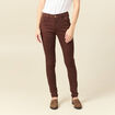 Pantalon skinny push-up taille standard marron fonc&eacute; femme