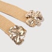 Ceinture tress&eacute;e avec boucle beige femme