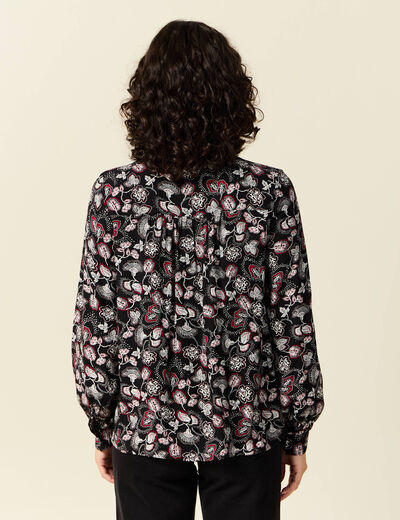 Chemise manches longues fluide noir femme