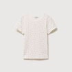 T-shirt ajust&eacute; col rond manches courtes ivoire femme