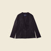 Veste blazer droite satin noir femme