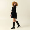 Robe manches longues doubl&eacute;e noir femme