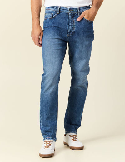 Jeans straight taille tapered denim stone homme
