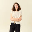 Pull ajouré éco-responsable beige femme