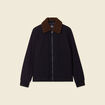 Blouson col aviateur zipp&eacute; bleu marine homme