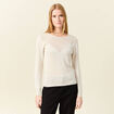 Pull manches longues ajouré creme femme