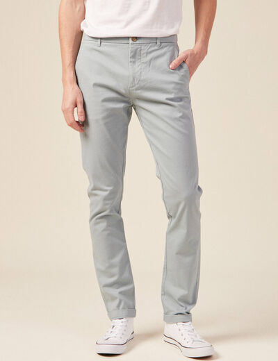 Pantalon chino longueur 32 bleu gris homme