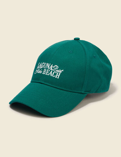 Casquette en coton vert &eacute;meraude homme