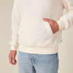 Sweat à capuche sherpa ecru homme