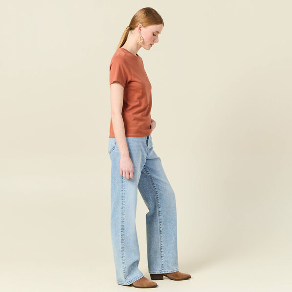 T-shirt manches courtes orange femme