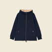 Parka r&eacute;versible &agrave; capuche bleu marine femme