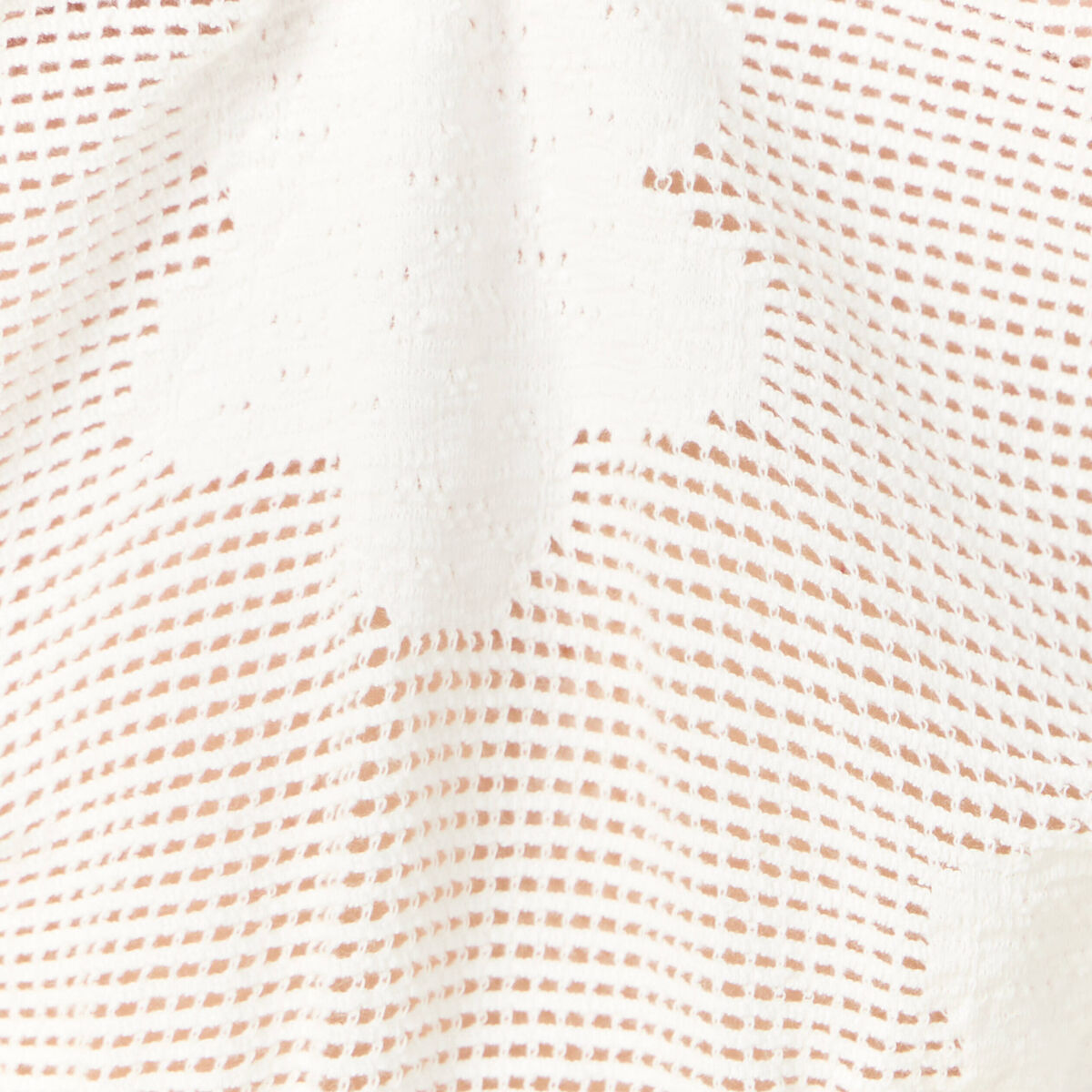 T-shirt manches courtes ajouré creme femme