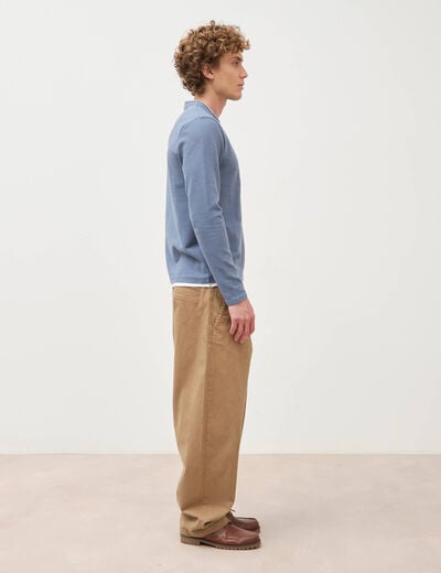 T-shirt manches longues bleu fonc&eacute; homme
