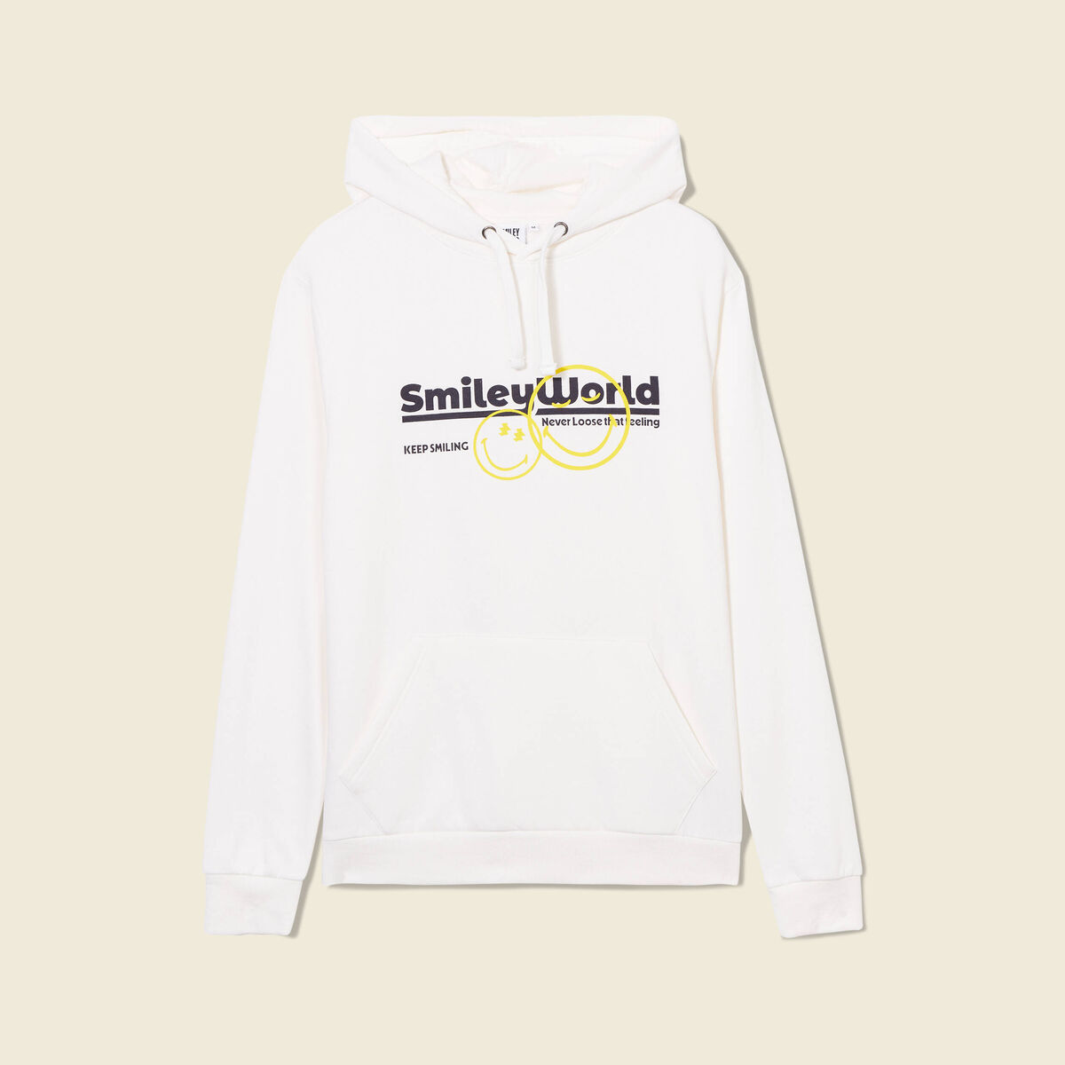 Sweat à capuche SmileyWorld ecru homme