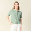 Polo en maille vert kaki femme