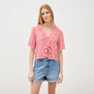 Short mom taille haute en jean denim used femme