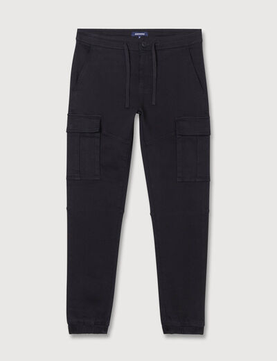 Pantalon battle bas resserr&eacute; noir homme