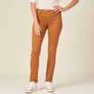 Pantalon slim marron femme