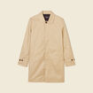 Blouson droit long en coton doubl&eacute; beige homme