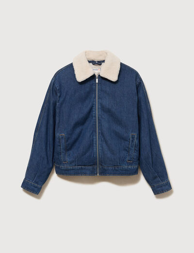 Blouson oversize en jeans doubl&eacute; denim stone femme