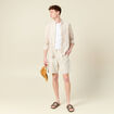 Bermuda droite &agrave; coulisse beige homme