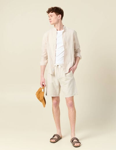 Bermuda droite à coulisse beige homme