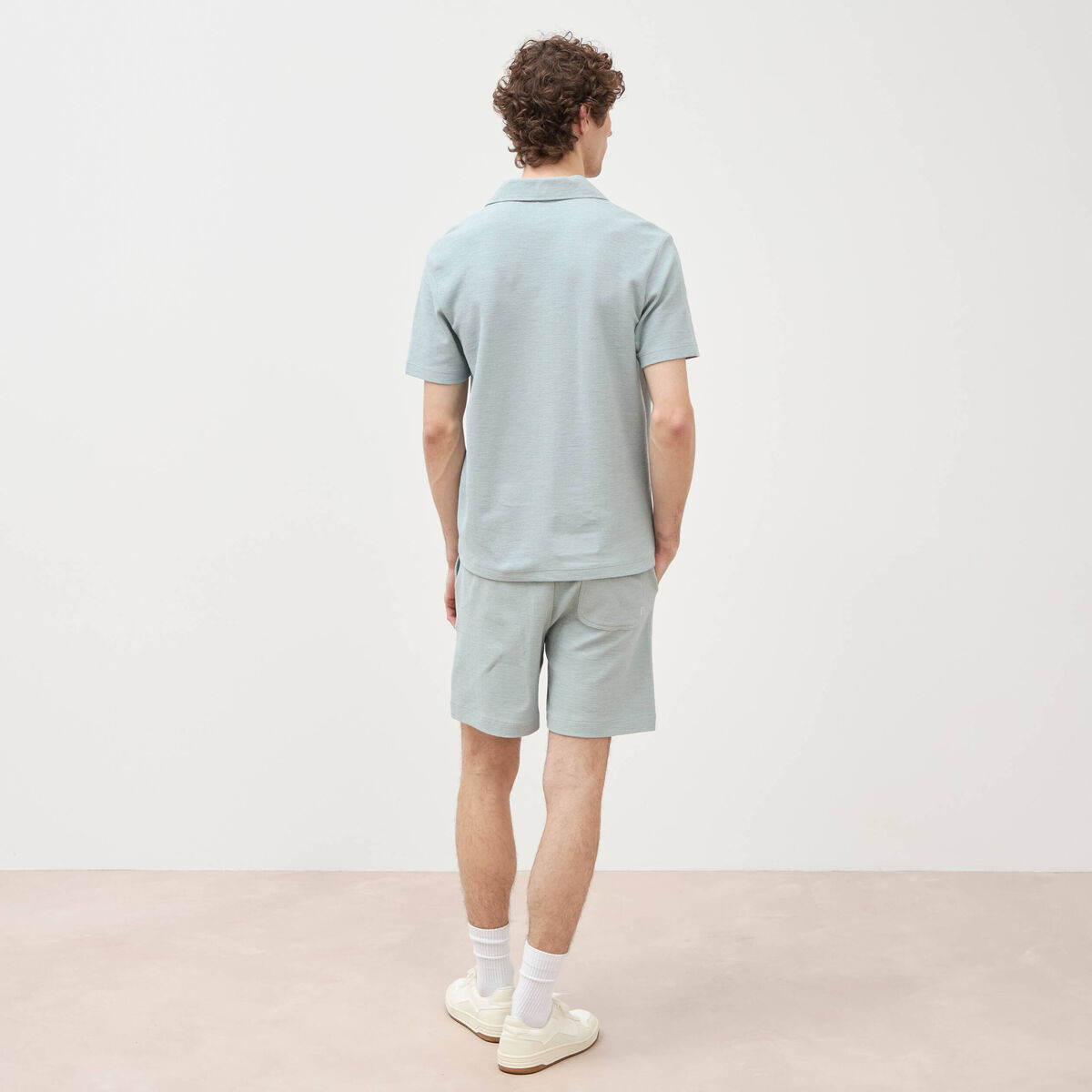 Polo manches courtes vert clair homme