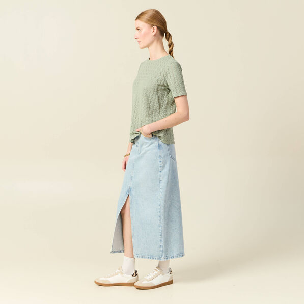 T-shirt manches courtes vert olive femme