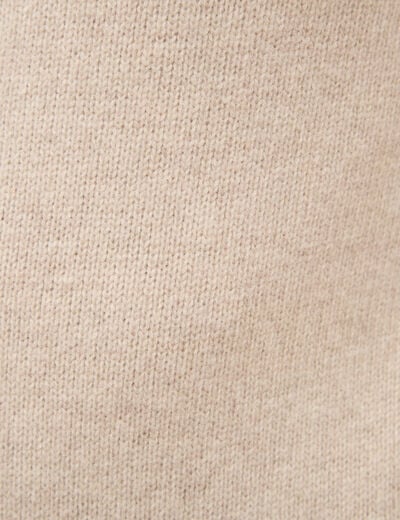 Pull droit col rond manches longues sable homme