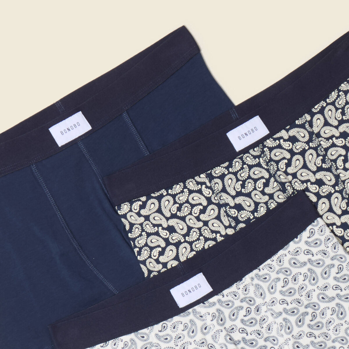 Lot 3 boxers bleu marine homme